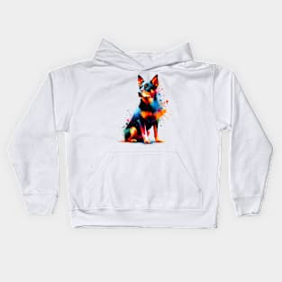 Vibrant Lancashire Heeler in Abstract Splash Art Kids Hoodie